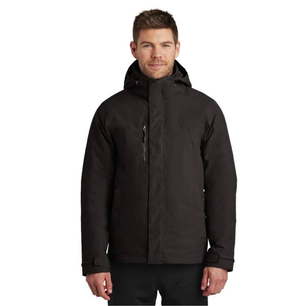 Mens North face Rainjacket & Coat w/ removable lining & hood, Black Petite/Small